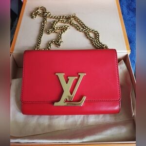 **SOLD** Louis Vuitton Calfskin Chain Louise MM Red